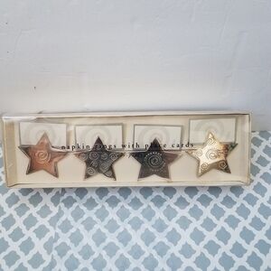 Pier 1 Napkin Rings w/Place Card Holders Set of 4